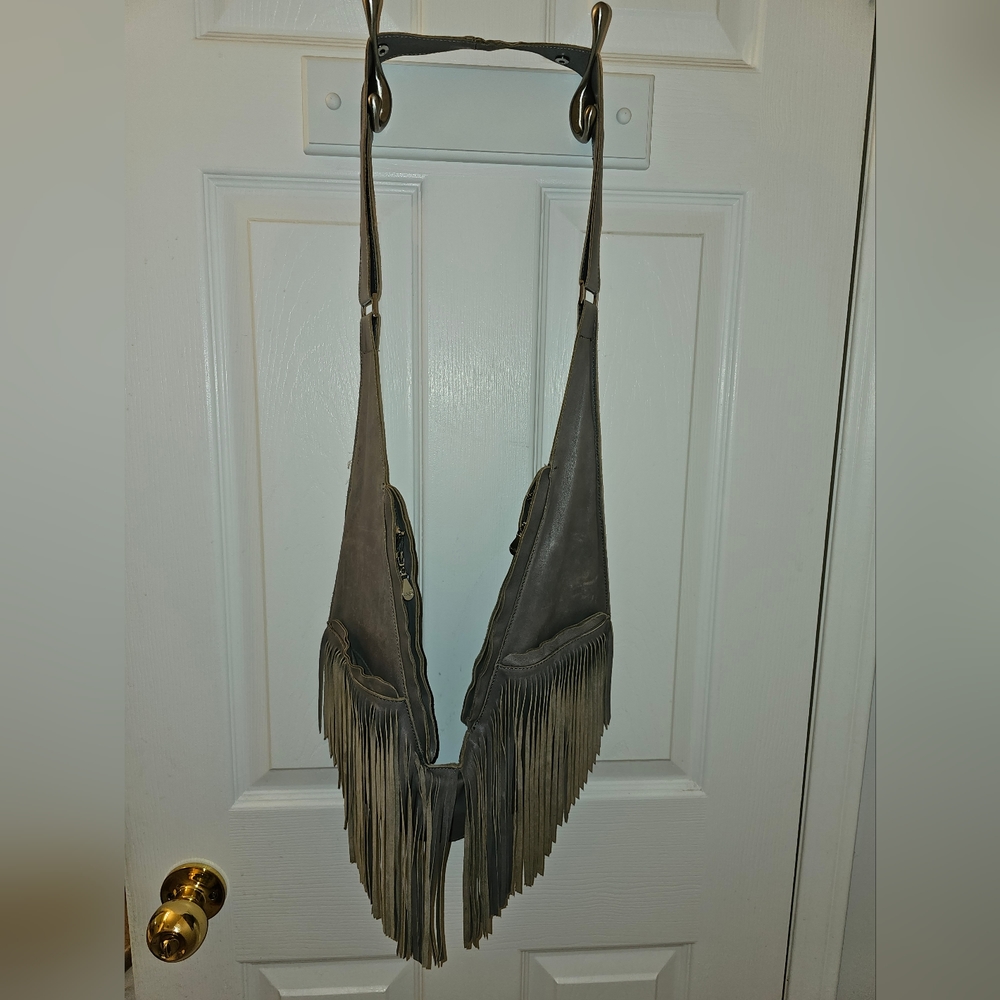Classic leather Sash Bag with fringe